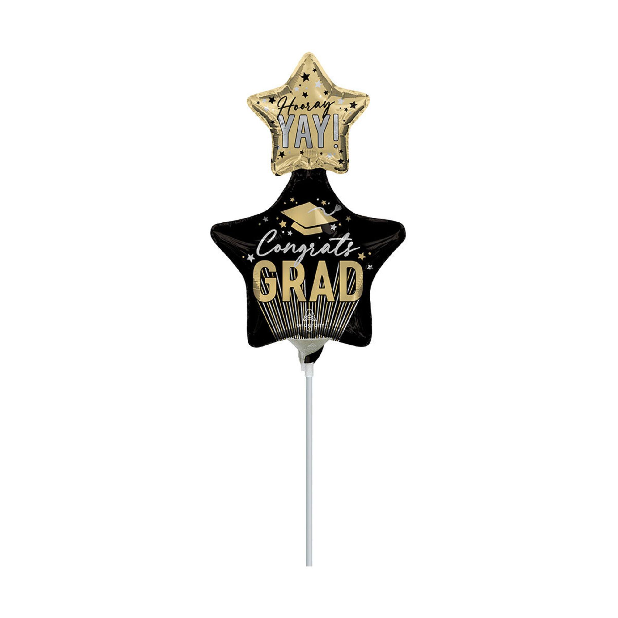 14" Stripes Grad Stars Foil Stick Balloon